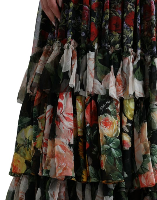 Blumenmuster Maxikleid mit gestuften Rüschendetails - Image 6