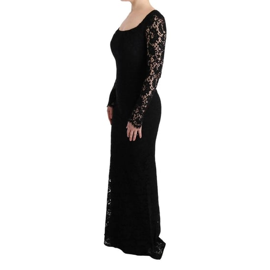 Spitzen-Maxi-Kleid mit quadratischem Ausschnitt und langen Ärmeln - Image 2