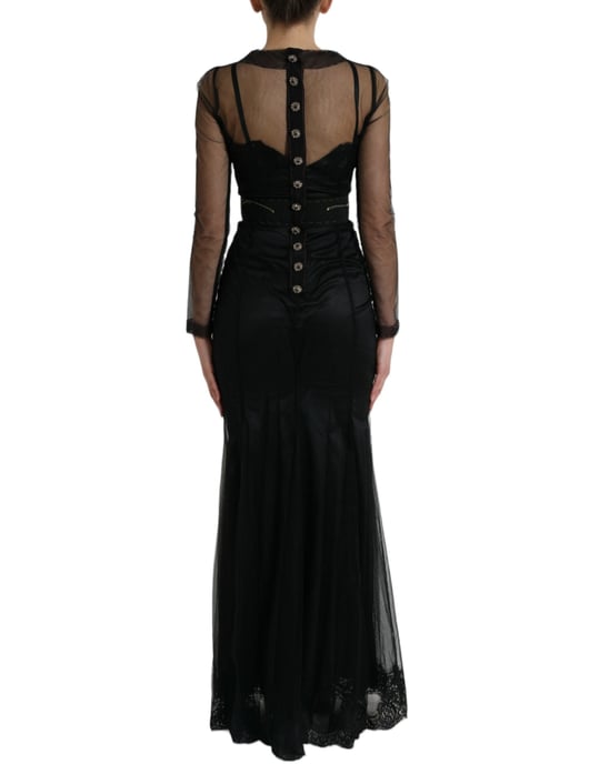 Blumengesticktes Abendkleid Langes Kleid - Image 3