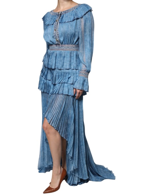 Faltendes Maxi-Kleid mit High-Low-Saum - Image 3