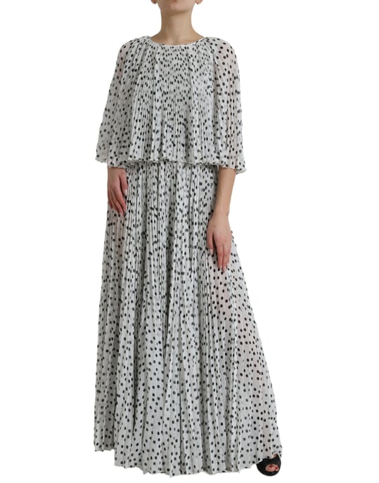 Punkte Falten Maxi Kleid - Image 2