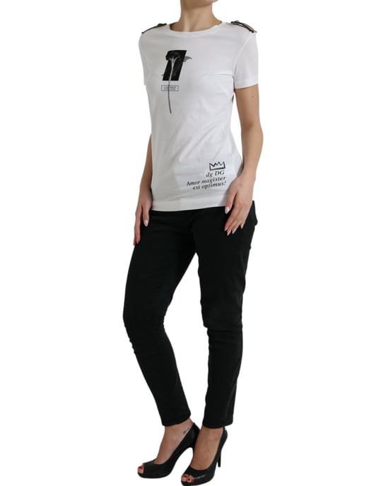 Blumiges Kurzarm Crewneck T-Shirt - Image 2