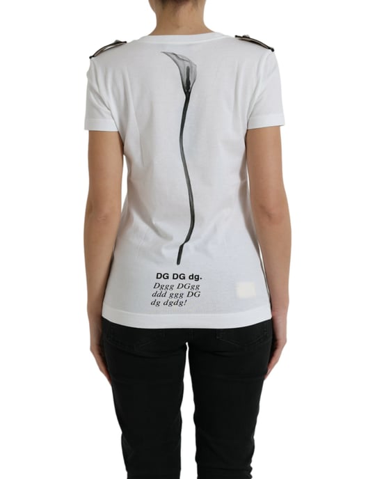 Blumiges Kurzarm Crewneck T-Shirt - Image 3