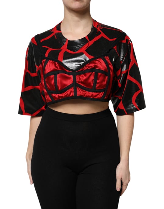 Abstraktes Druck Satin-Top - Image 1