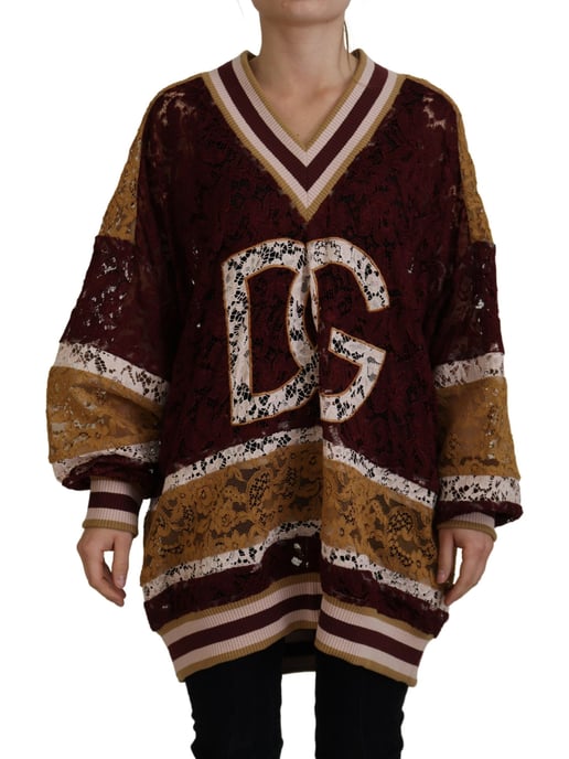 Spitzen-Sweatshirt mit lockerer Passform und langen Ärmeln - Image 1