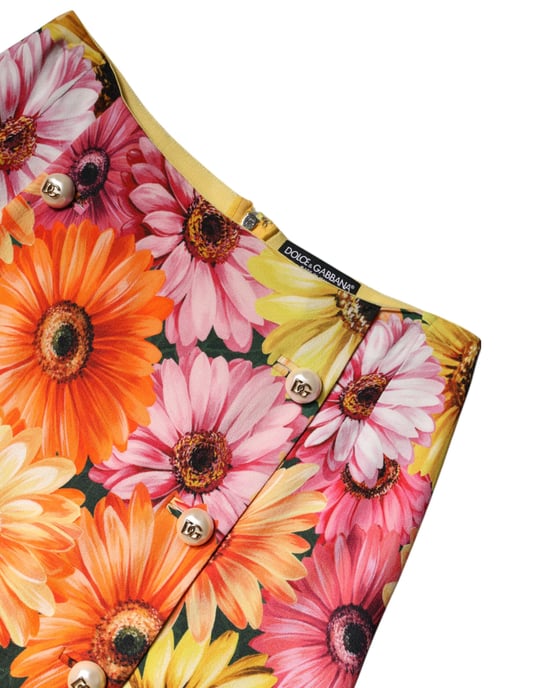 Blumiges Minirock mit Knopfdetails - Image 6