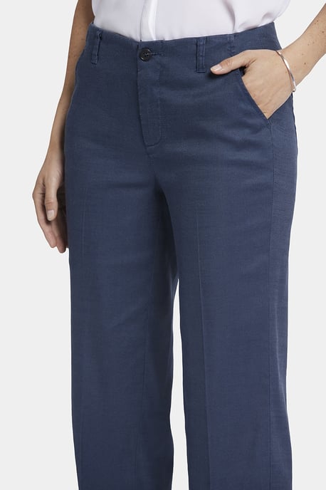 Marilyn Gerade Hose aus Stretch-Leinen | Oxford Marineblau - Image 5