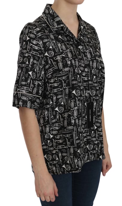 Dolce Gabbana Musikinstrumente Seidenhemd - Image 3