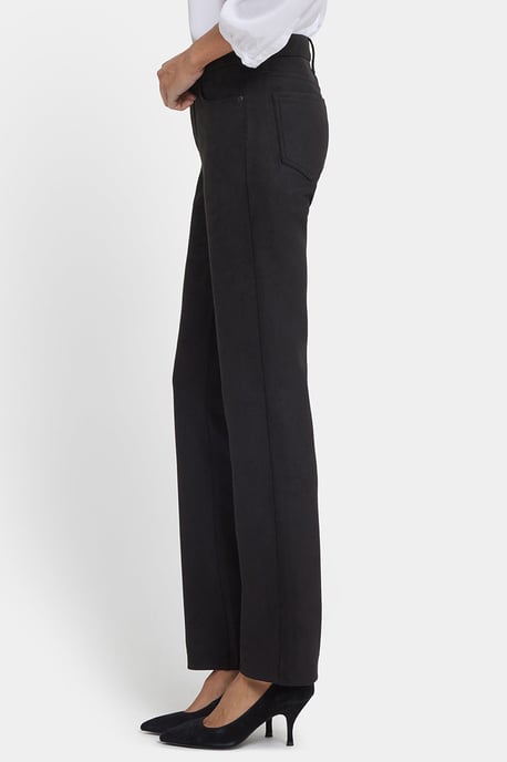 Marilyn Gerade Hosen aus dehnbarem Kunstwildleder | Schwarz - Image 2