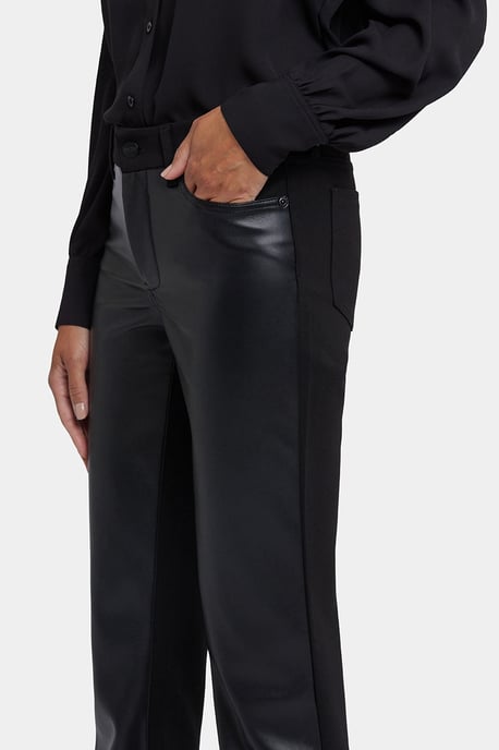 Veganer Stretch Sculpt-Her™ Leder Marilyn Straight Pants | Schwarz - Image 4