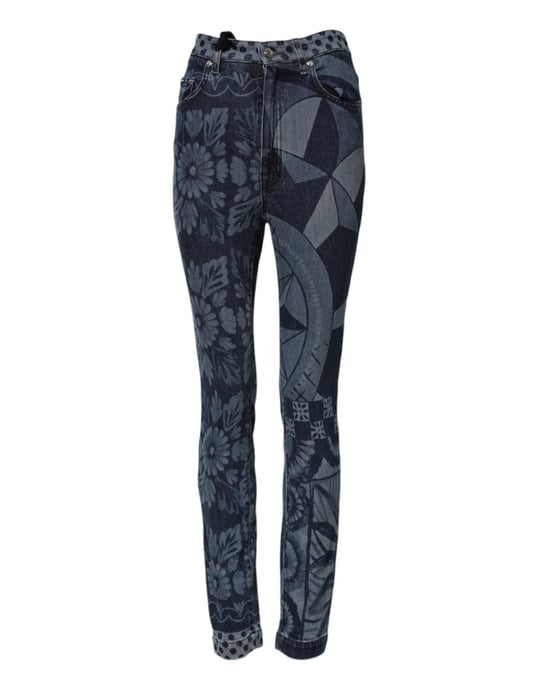 Bedruckte Slim-Fit-Jeans aus Denim - Image 2