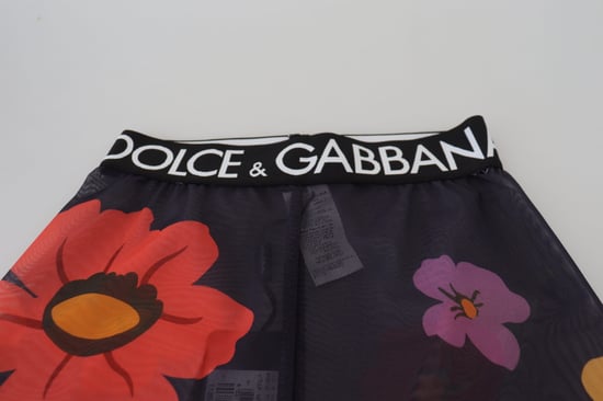 Dolce & Gabbana Florale Netz-Leggings, cropped - Marineblau - Image 4