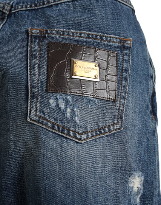 Hochgeschnittene zerstörte Denim-Shorts - Image 4