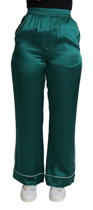 Dolce Gabbana Seiden-Satin-Hose Smaragdgrün - Image 1