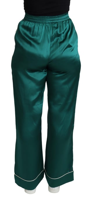Dolce Gabbana Seiden-Satin-Hose Smaragdgrün - Image 3