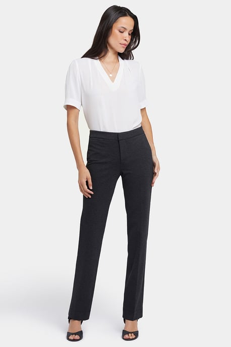 Schlanke Pants aus Ponte-Strick | Anthrazitmeliert - Image 1