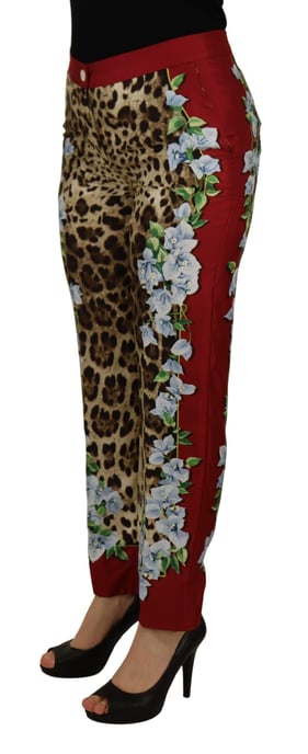 Leopardenmuster-Hose mit floralem Seitenpanel - Image 2