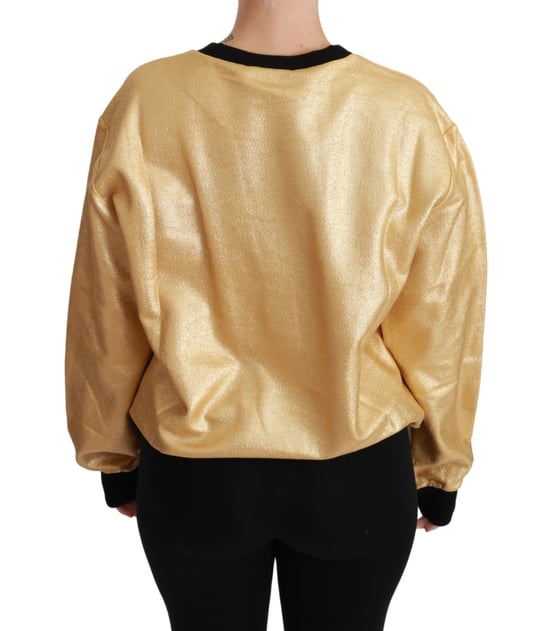Dolce Gabbana Metallisches Sweatshirt Gold - Image 4