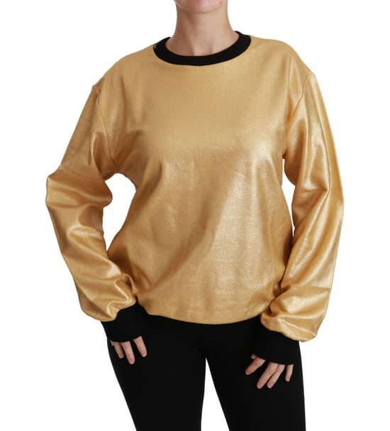 Dolce Gabbana Metallisches Sweatshirt Gold - Image 6