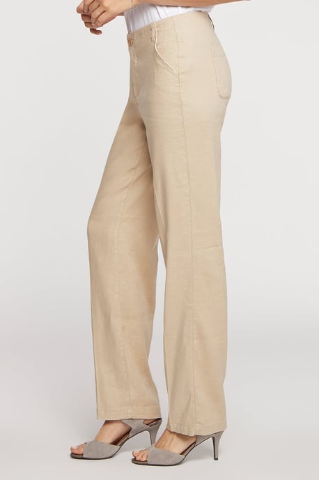 Marilyn Hose Beige Stretch-Leinen | Strohfaser - Image 2