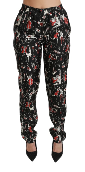 Bedruckte Seidenhose mit Musikdesign - Image 1