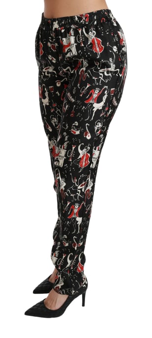 Bedruckte Seidenhose mit Musikdesign - Image 4