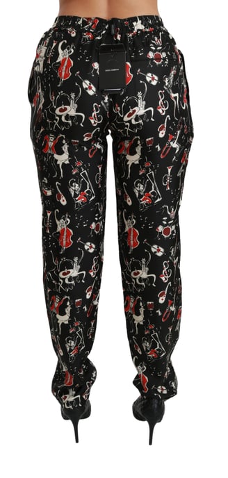 Bedruckte Seidenhose mit Musikdesign - Image 5