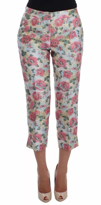 Blumenbrokat-Hosen im verkürzten Stil - Image 1