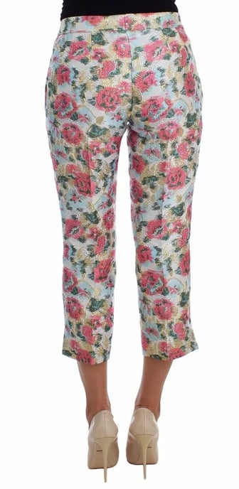 Blumenbrokat-Hosen im verkürzten Stil - Image 4
