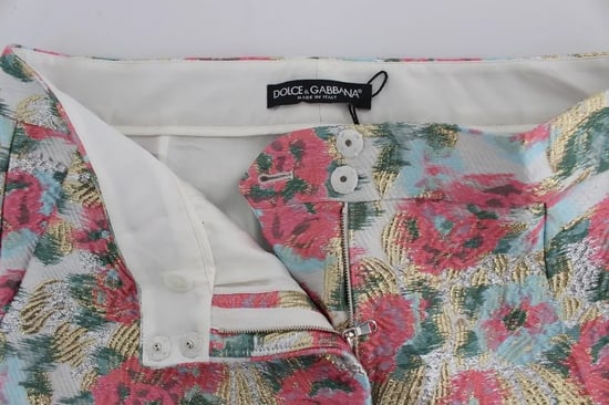 Blumenbrokat-Hosen im verkürzten Stil - Image 6