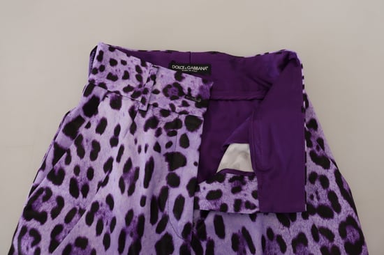 Lila Leopardenmuster-Hose im entspannten Schnitt - Image 4