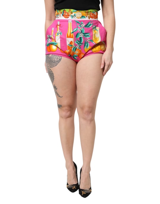 Zitronenmuster Hohe Taille Shorts - Image 1