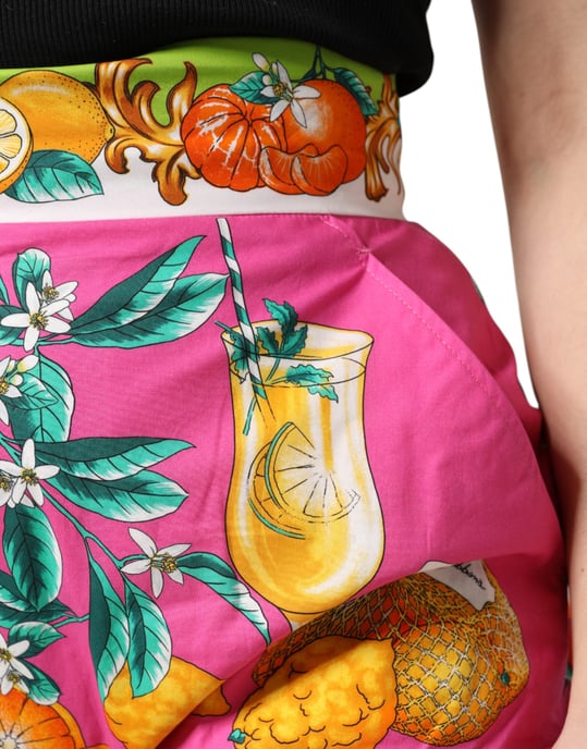 Zitronenmuster Hohe Taille Shorts - Image 5