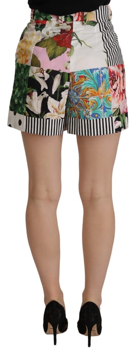 Blumen-Patchwork-Hochbundshorts - Image 3