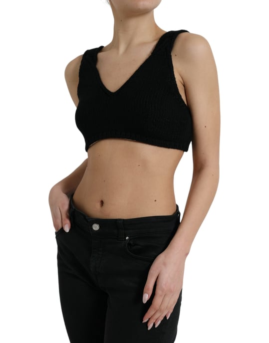 Strick-Crop-Top ohne Ärmel mit V-Ausschnitt - Image 2