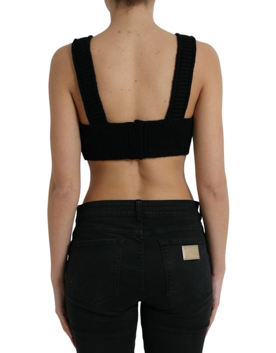 Strick-Crop-Top ohne Ärmel mit V-Ausschnitt - Image 3