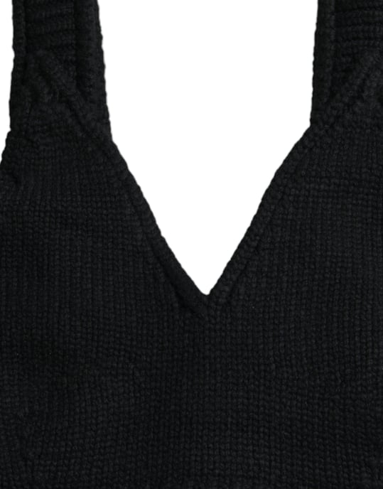 Strick-Crop-Top ohne Ärmel mit V-Ausschnitt - Image 5