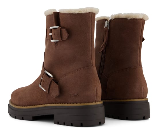 TOMS Ionie Moto Wildleder Damen Braune Stiefel - Image 3