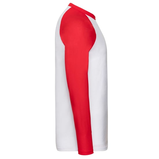 Fruit of the Loom - T-Shirt für Herren/Damen Unisex - Baseball Langärmlig (Weiß/Rot) - Image 3