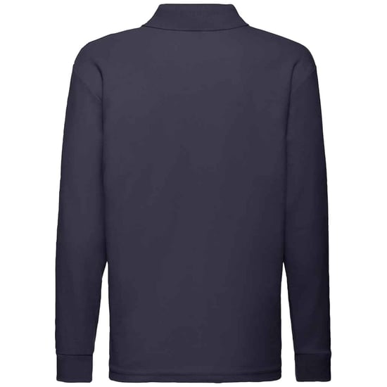 Fruit Of The Loom Kinder Langarm Pique Polo Shirt (Marineblau) - Image 2