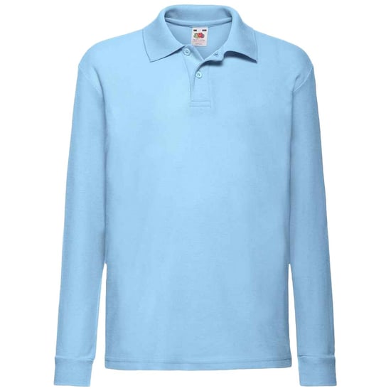 Fruit Of The Loom Kinder Langarm Pique Polo Shirt (Himmelblau) - Image 1