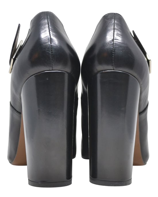 Schwarze Stiefeletten mit niedrigem Schnitt und runder Zehenpartie und Schnalle - Image 4