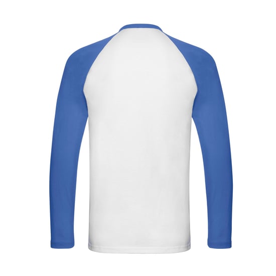 Fruit of the Loom - T-Shirt für Herren/Damen Unisex - Baseball Langärmlig (Weiß/Königsblau) - Image 2