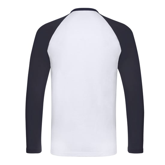 Fruit of the Loom - T-Shirt für Herren/Damen Unisex - Baseball Langärmlig (Weiß/Marineblau) - Image 2