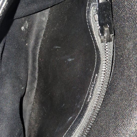 Saint Laurent Chevron Stepptasche, mittelgroß, College-Henkeltasche aus schwarzem Leder - Image 5