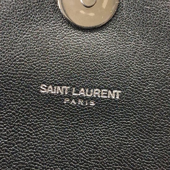 Saint Laurent Chevron Stepptasche, mittelgroß, College-Henkeltasche aus schwarzem Leder - Image 6