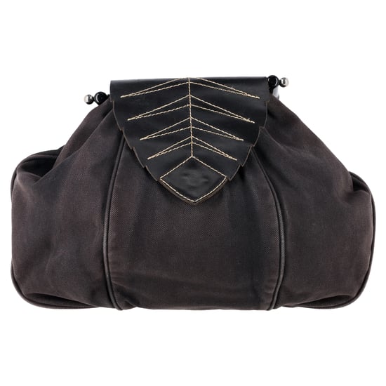 Max & Co. Leaf Flap Top Handle Bag aus schwarzem Canvas - Image 1