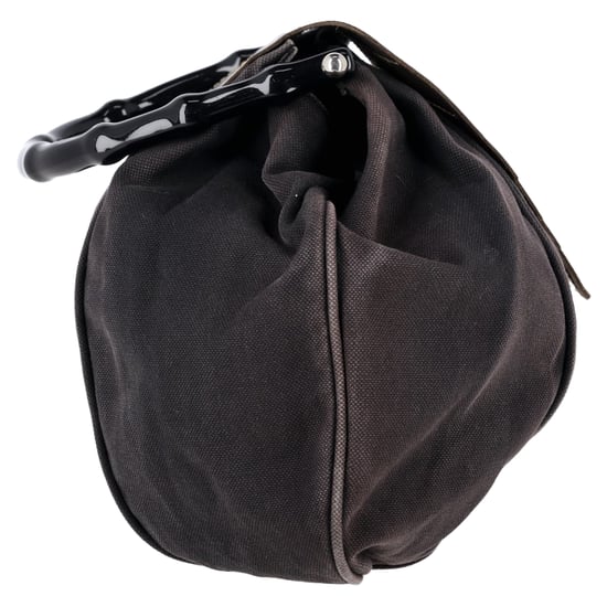 Max & Co. Leaf Flap Top Handle Bag aus schwarzem Canvas - Image 2