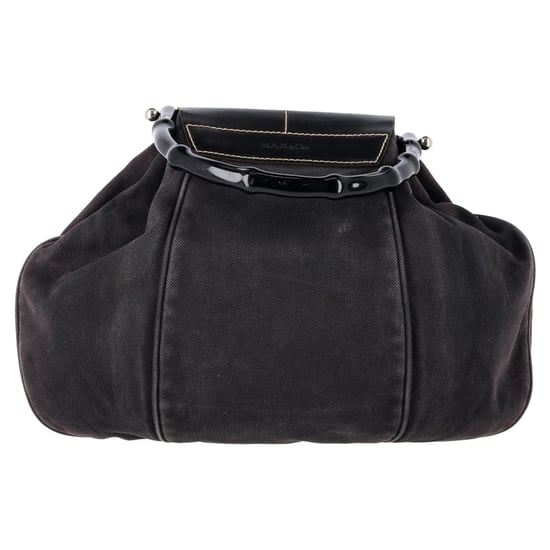 Max & Co. Leaf Flap Top Handle Bag aus schwarzem Canvas - Image 3