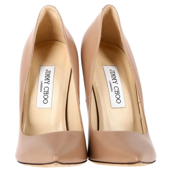 Jimmy Choo Anouk Pumps mit spitzer Zehenpartie aus beigem Leder - Image 3